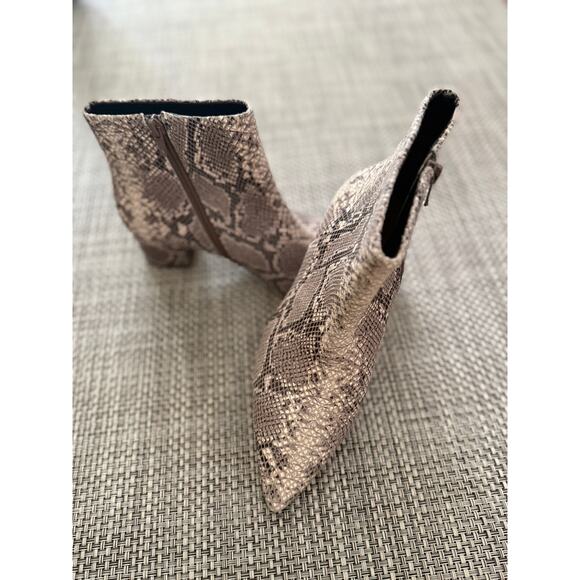 CORSO COMO Freen Snake Print Leather Pointed Women Booties Boots Shoes Natural 6 - Picture 2 of 6